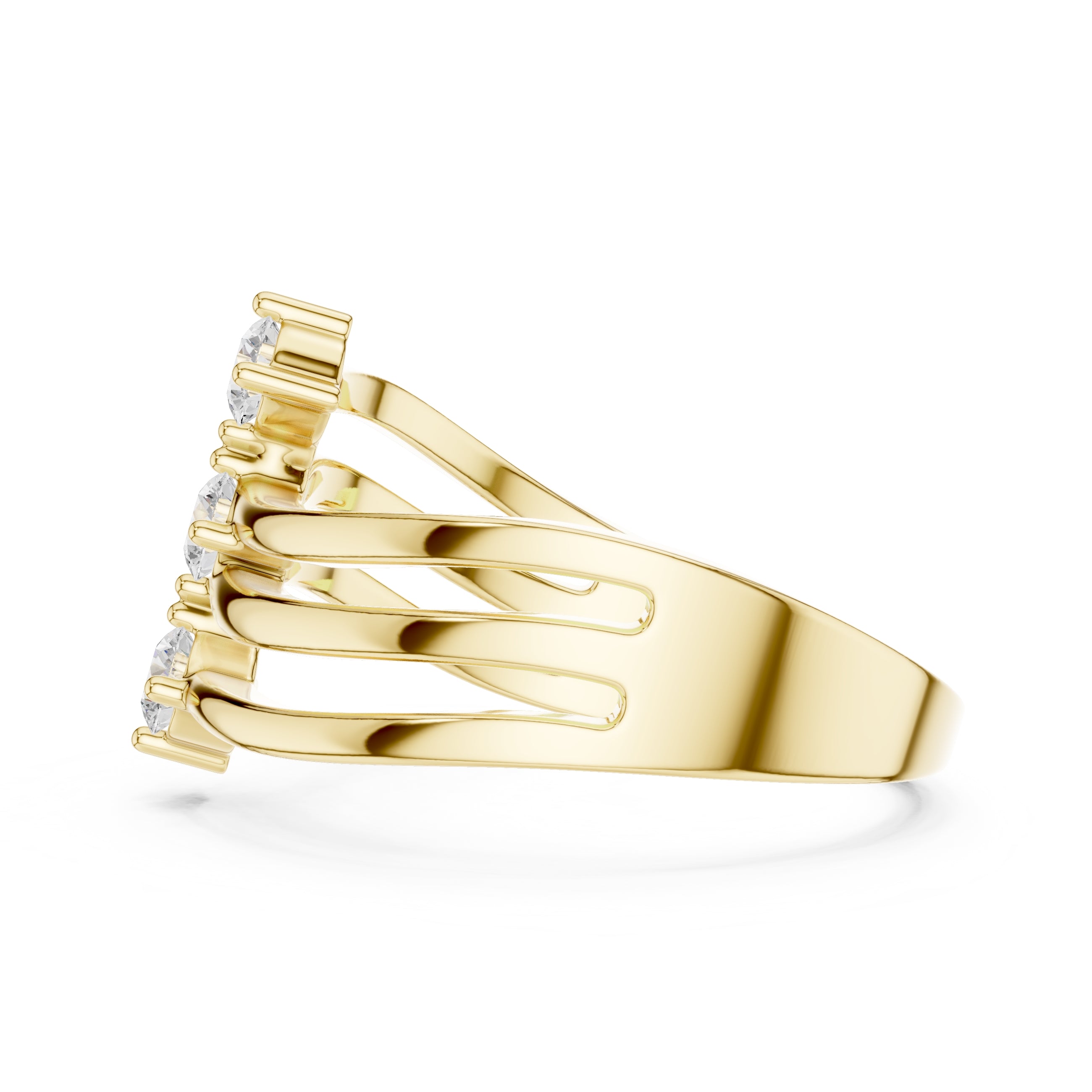 The Trinity Wave Ring Yellow Gold