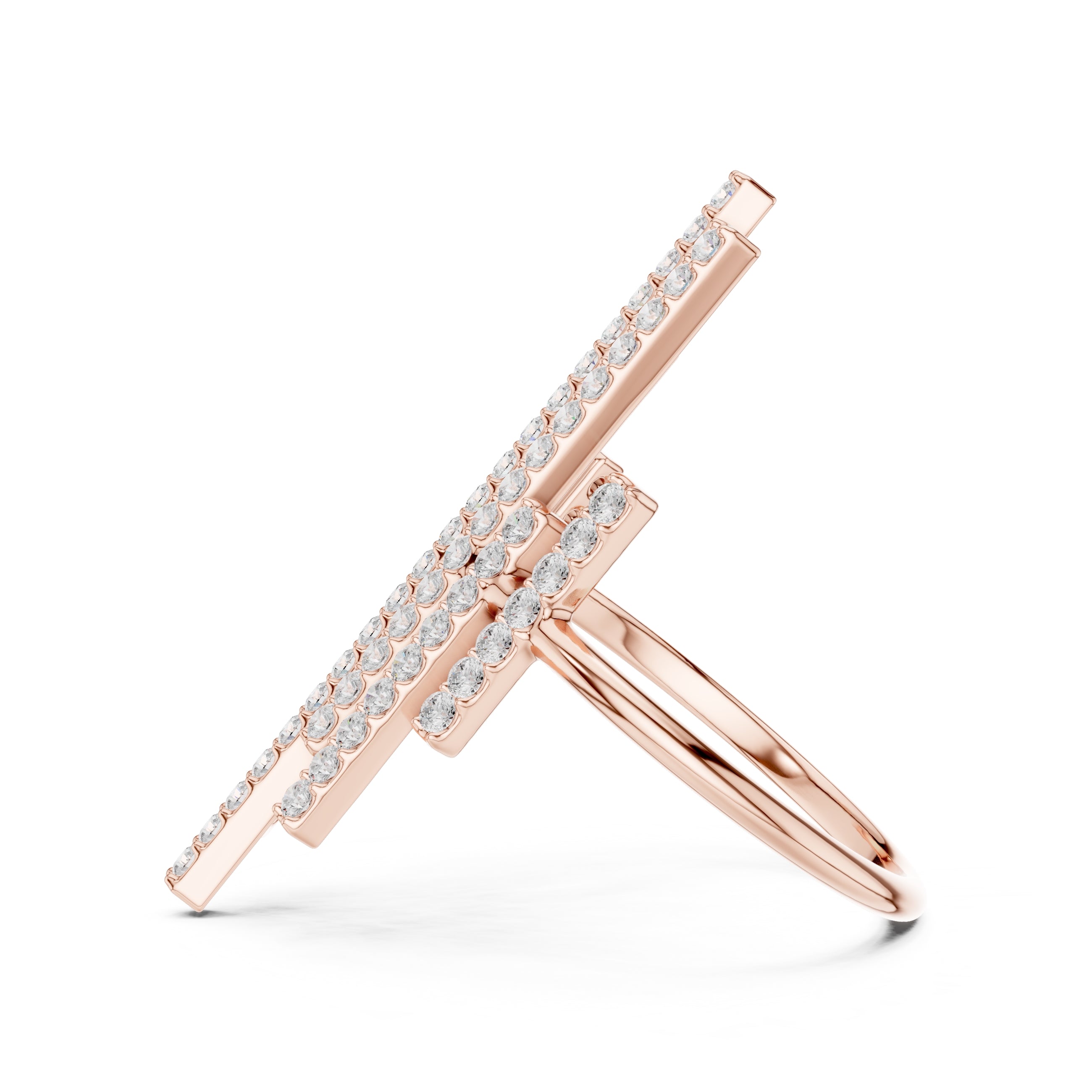 The Metropolis Pavé Statement Ring Rose Gold