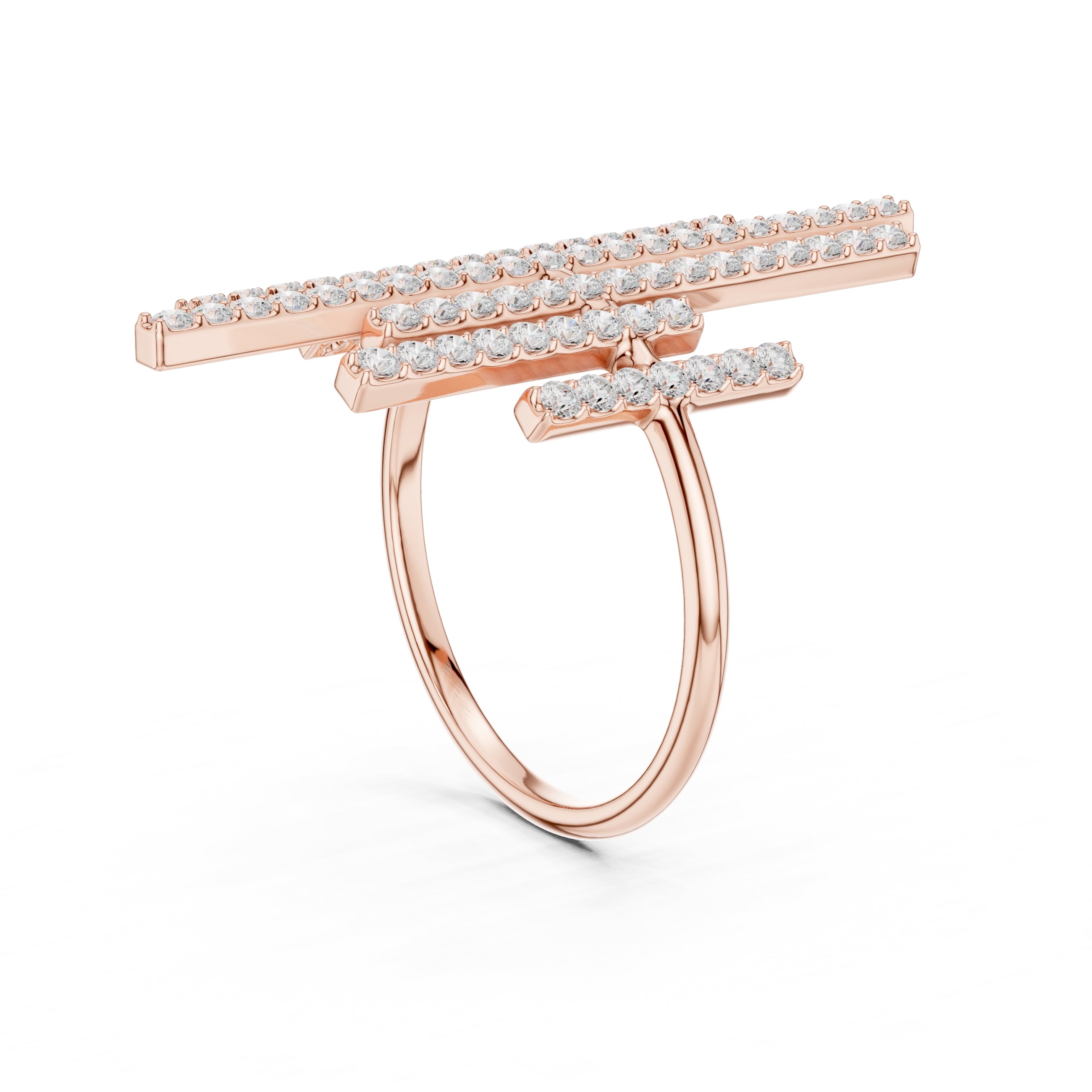 The Metropolis Pavé Statement Ring Rose Gold