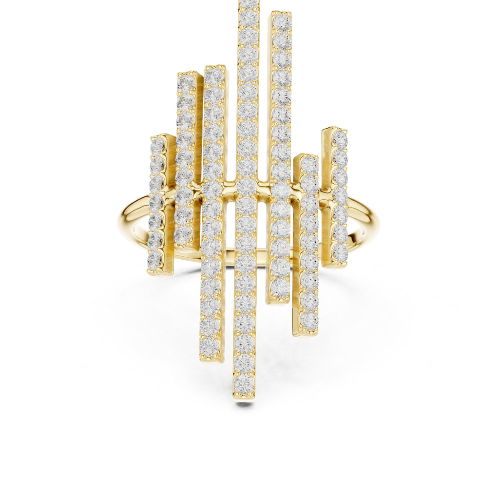 The Metropolis Pavé Statement Ring Yellow Gold