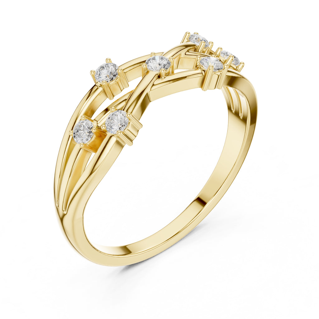 The Celeste Criss-Cross Ring Yellow Gold