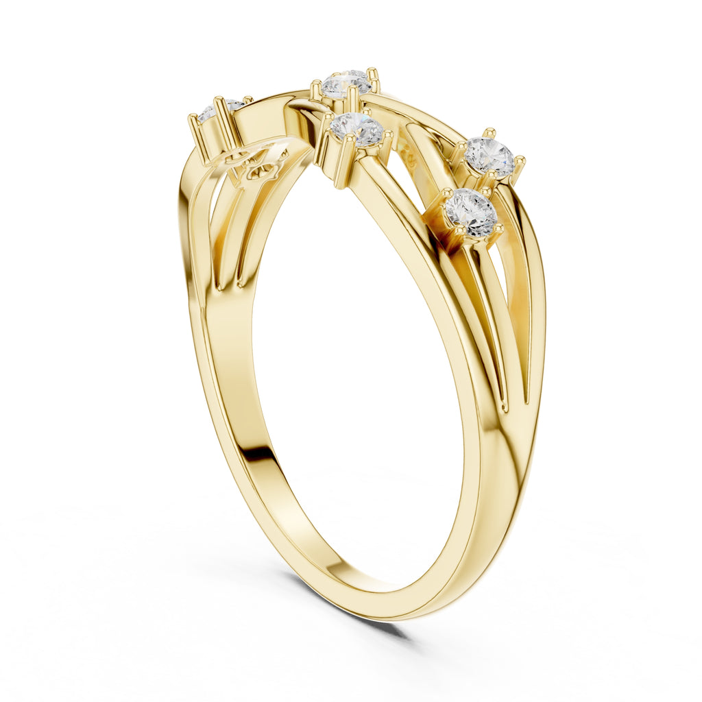 The Celeste Criss-Cross Ring Yellow Gold