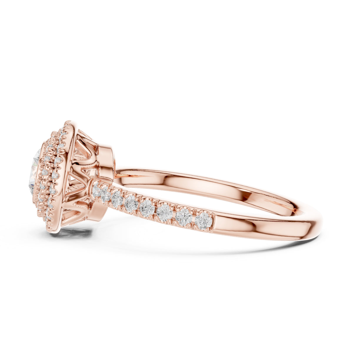 The Duchess Double Halo Ring 0.61ct Rose Gold