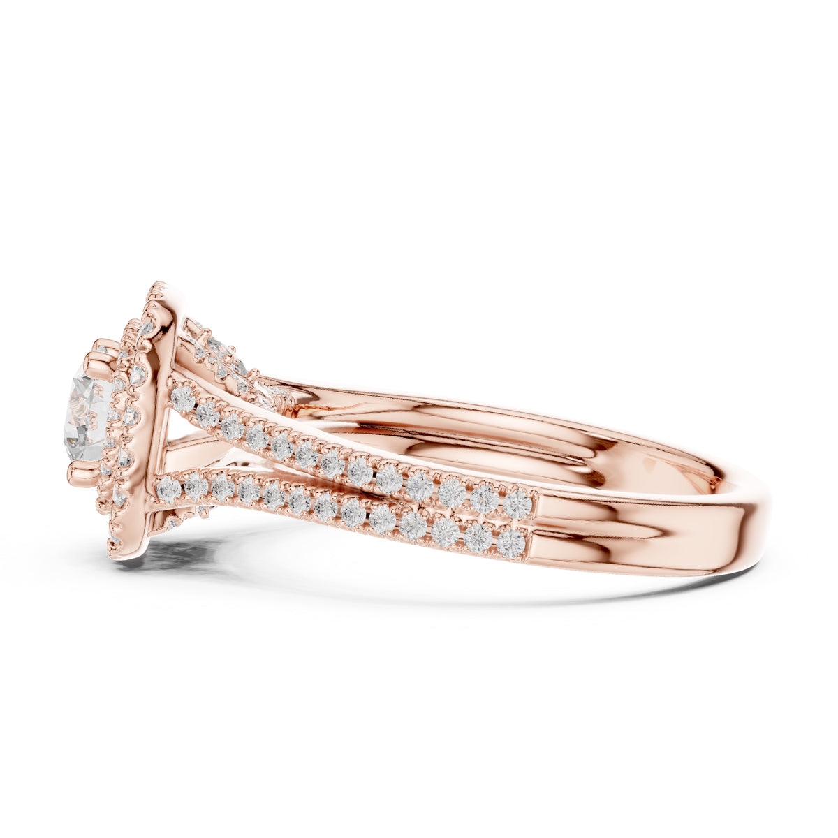The Crown Jewel Split-Ring 0.5ct Rose Gold