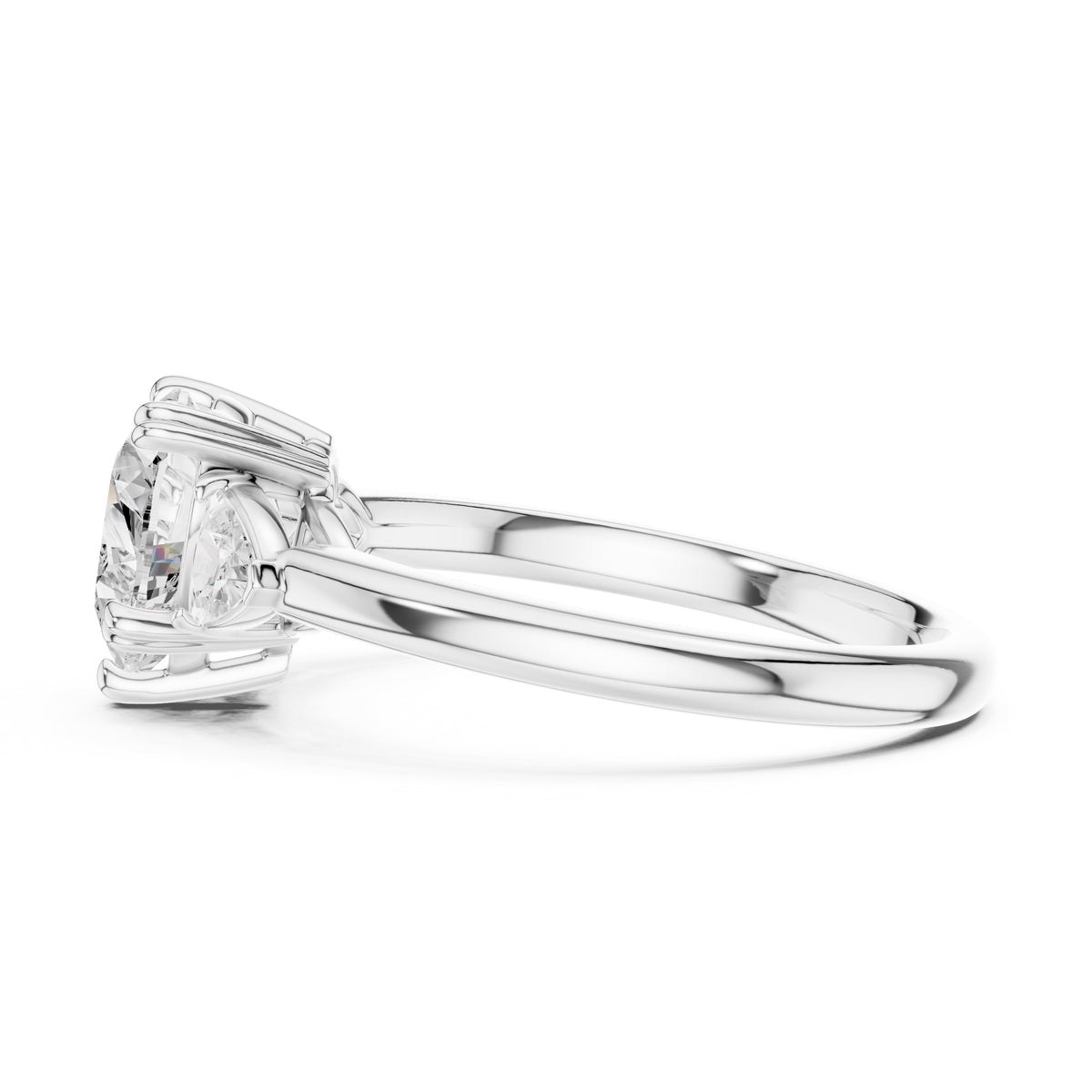 2.00 ct Celestial Three-Stone Engagement Ring 2ct White Gold Heart