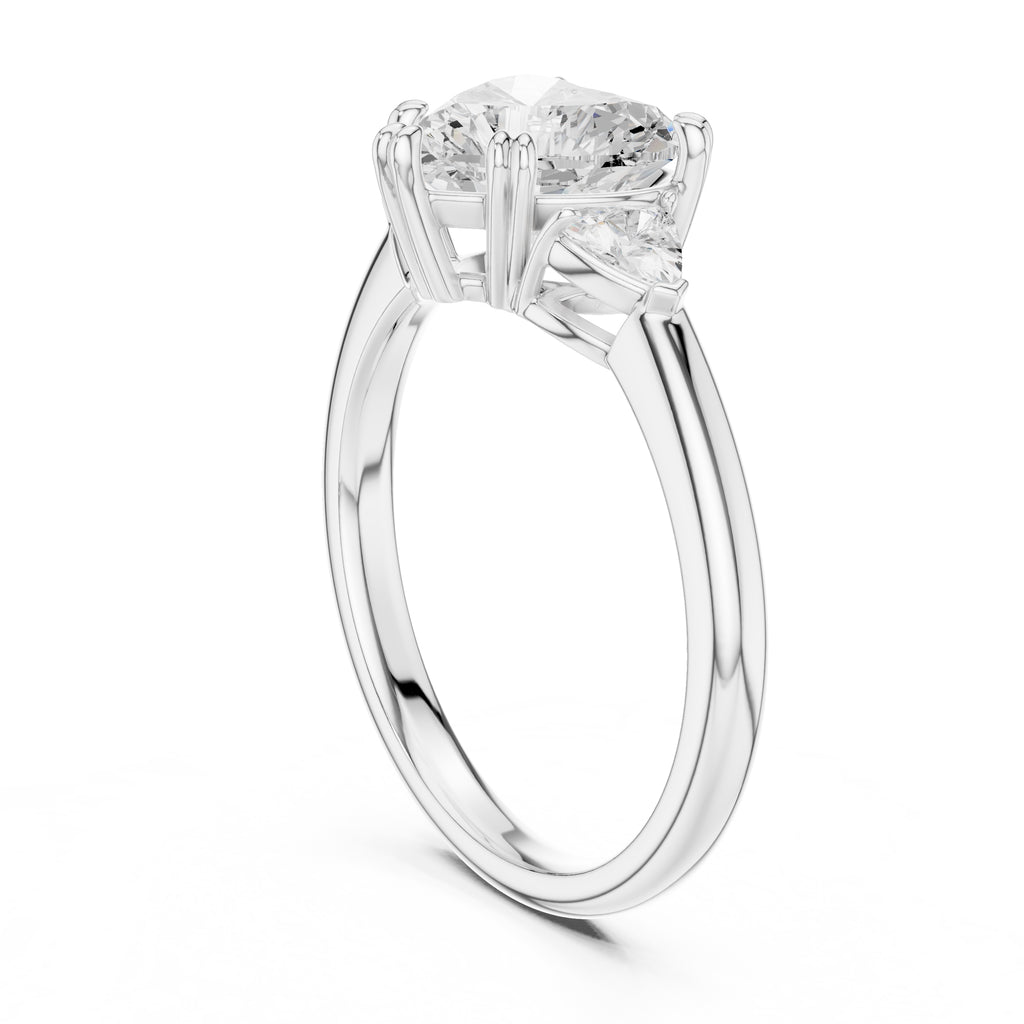 2.00 ct Celestial Three-Stone Engagement Ring 2ct White Gold Heart