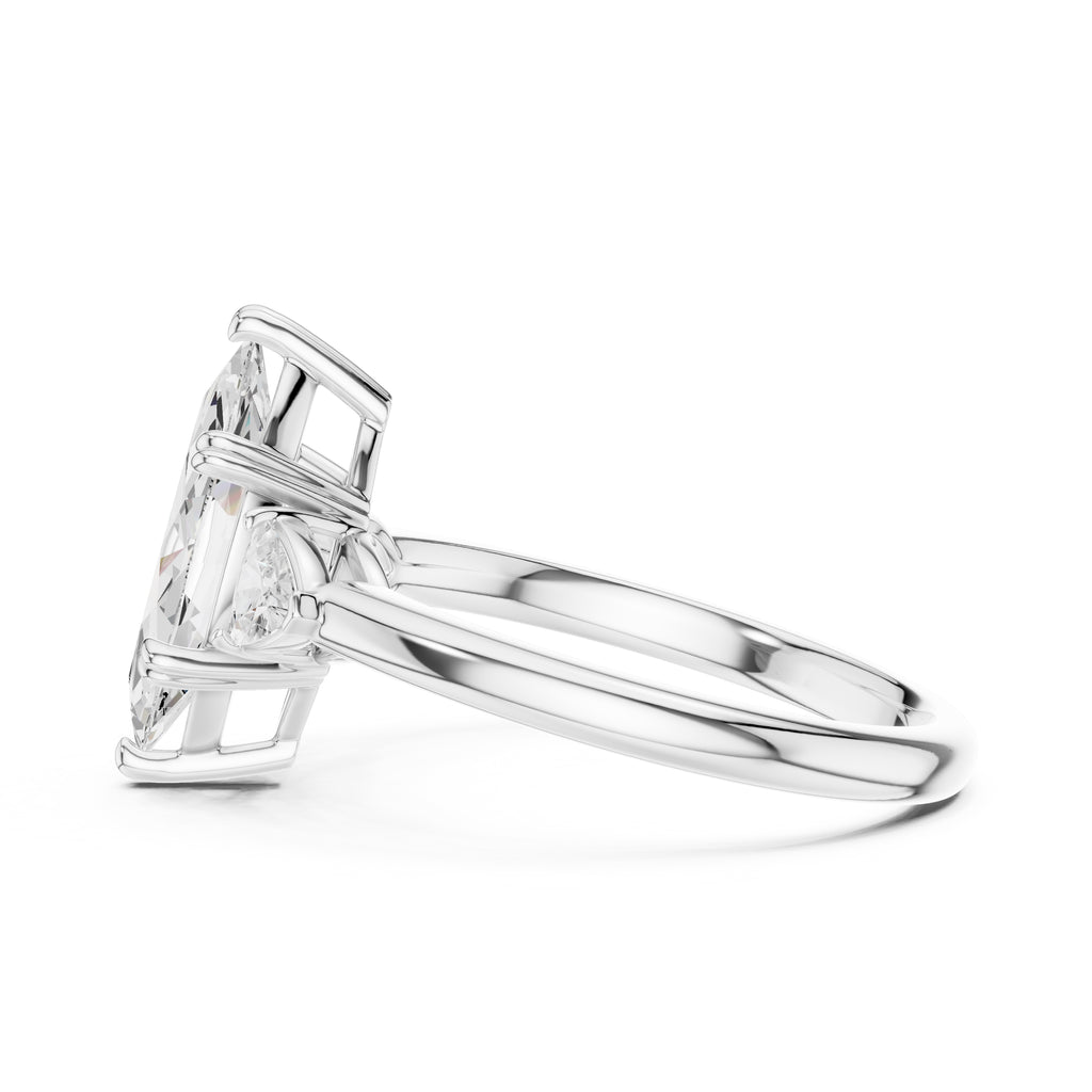 2.00 ct Celestial Three-Stone Engagement Ring 2ct White Gold Marquise