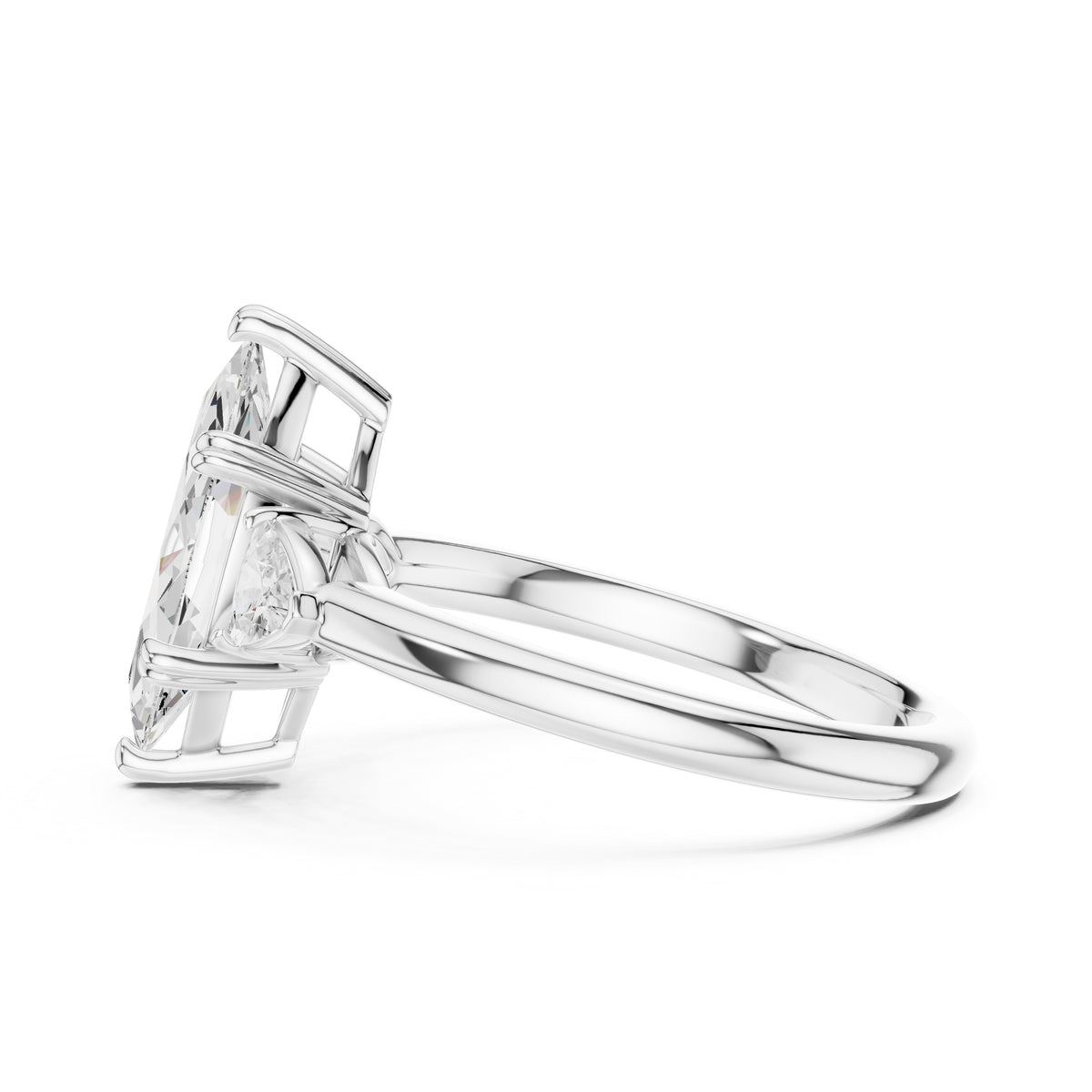 2.00 ct Celestial Three-Stone Engagement Ring 2ct White Gold Marquise