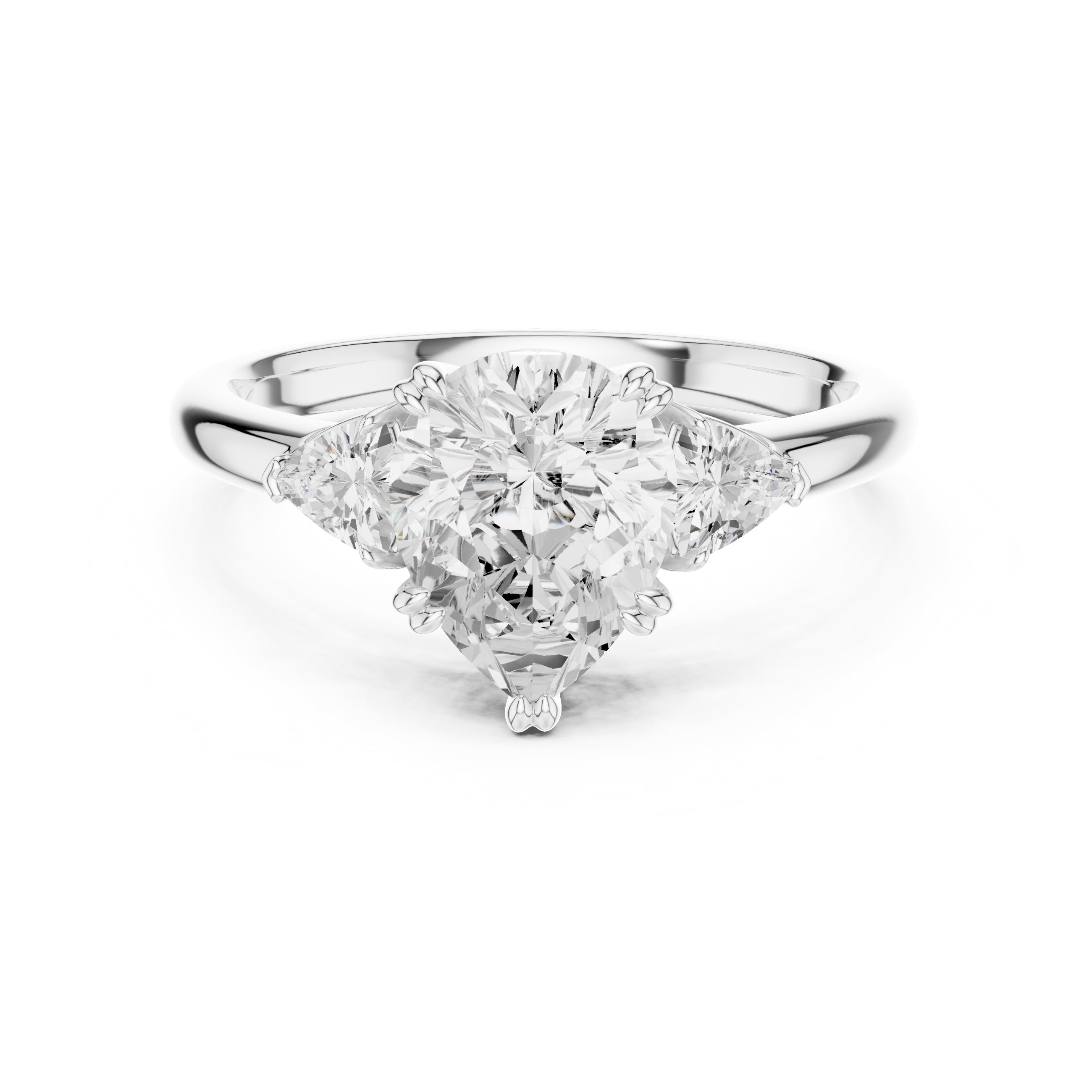 2.00 ct Celestial Three-Stone Engagement Ring 2ct White Gold Pear