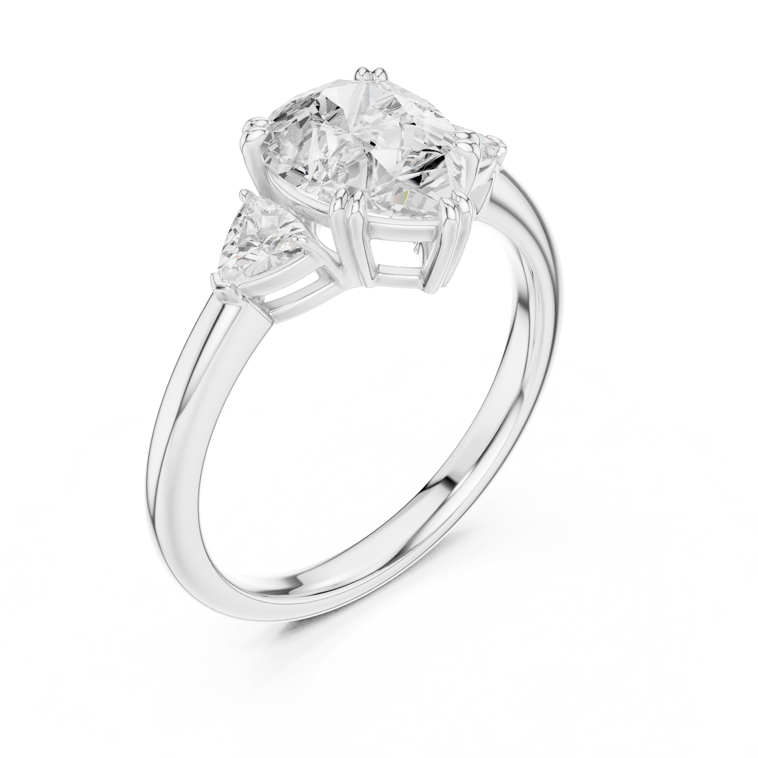 2.00 ct Celestial Three-Stone Engagement Ring 2ct White Gold Pear