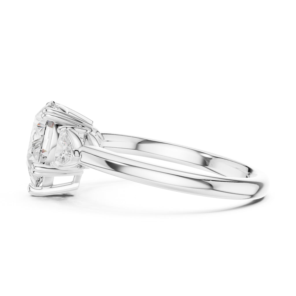 2.00 ct Celestial Three-Stone Engagement Ring 2ct White Gold Pear