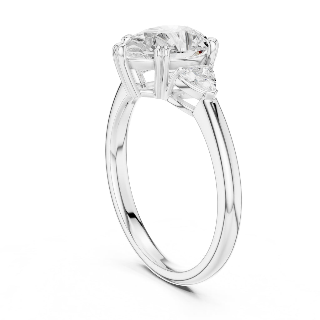 2.00 ct Celestial Three-Stone Engagement Ring 2ct White Gold Pear