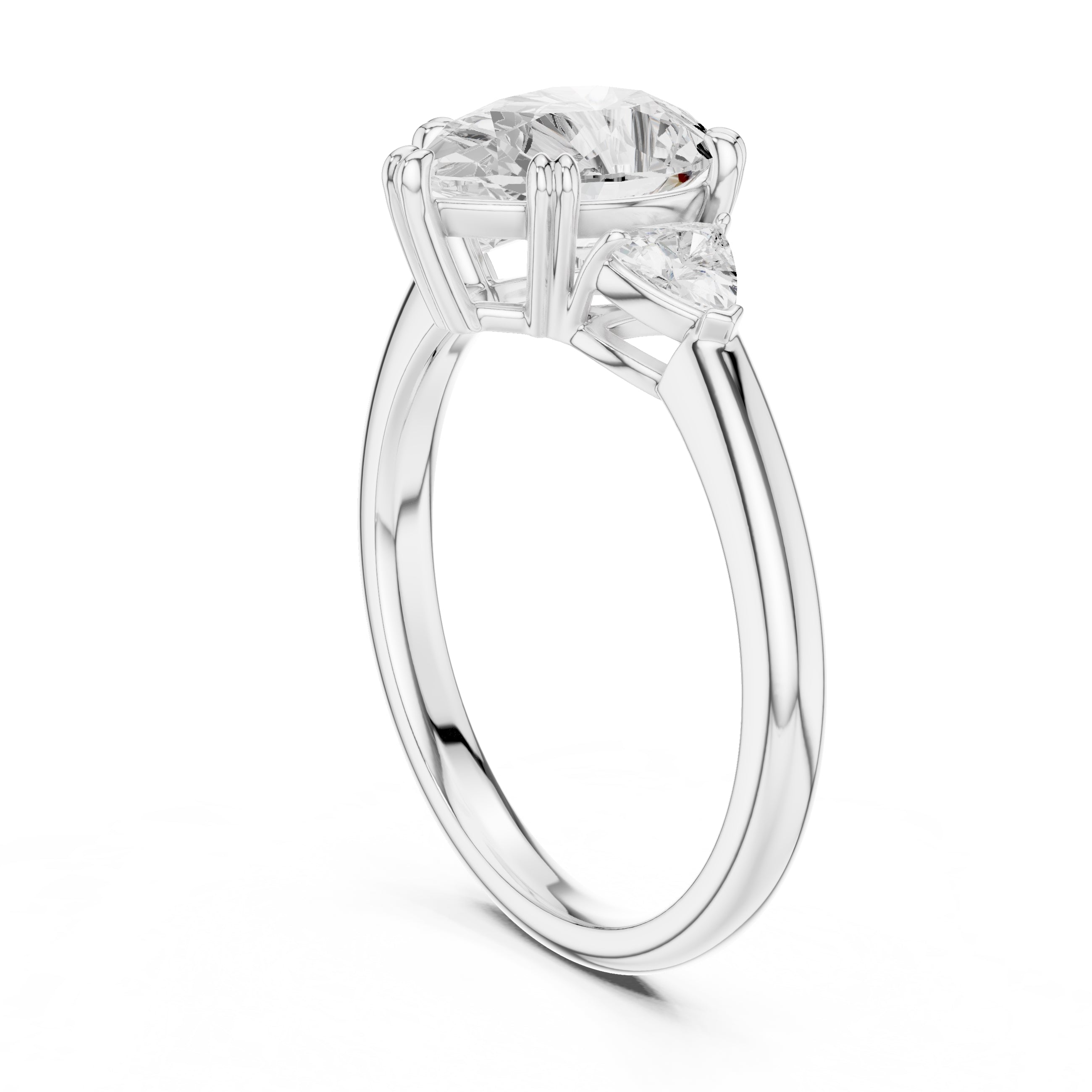 2.00 ct Celestial Three-Stone Engagement Ring 2ct White Gold Pear