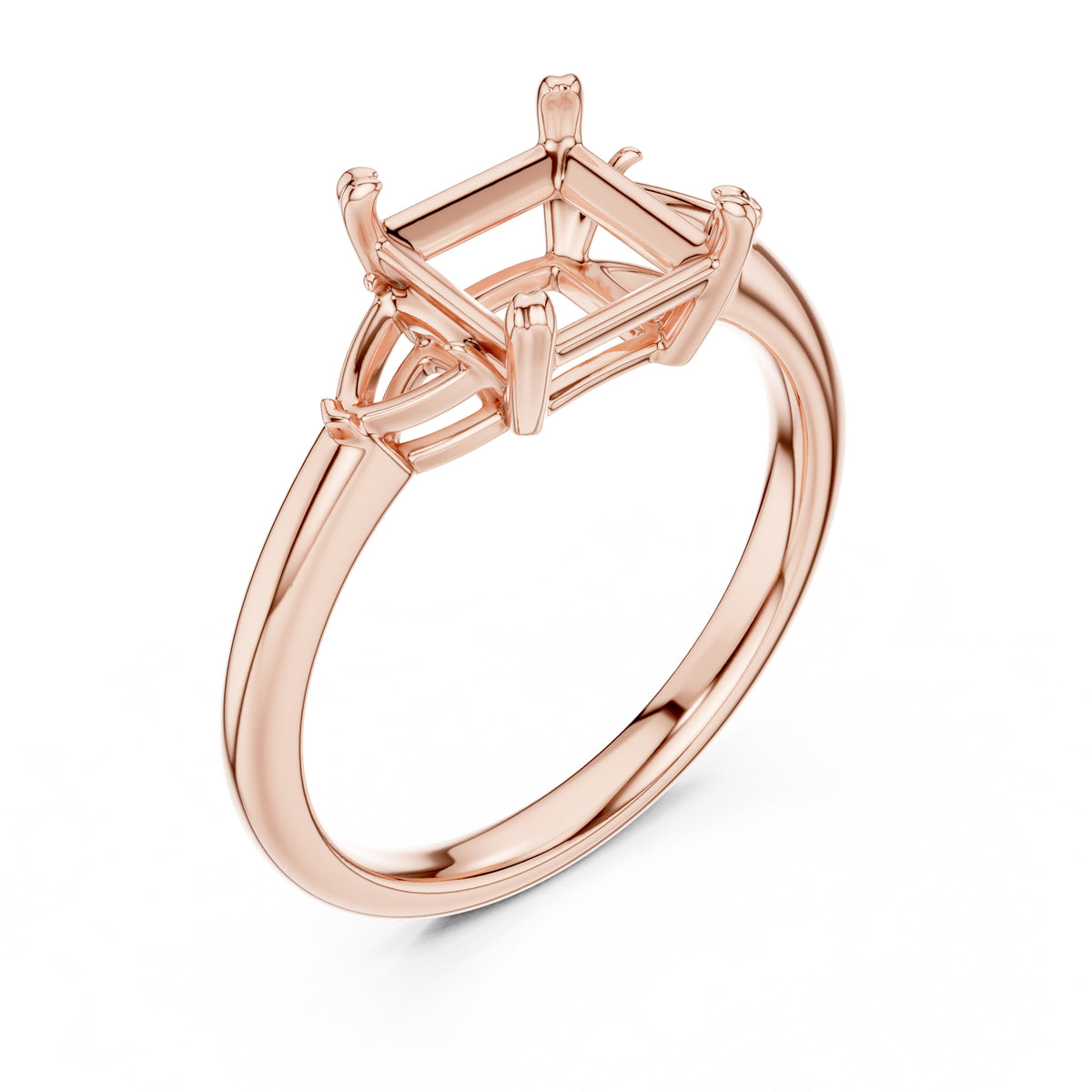 2.00 ct Celestial Three-Stone Engagement Ring 2ct Rose Gold Princess