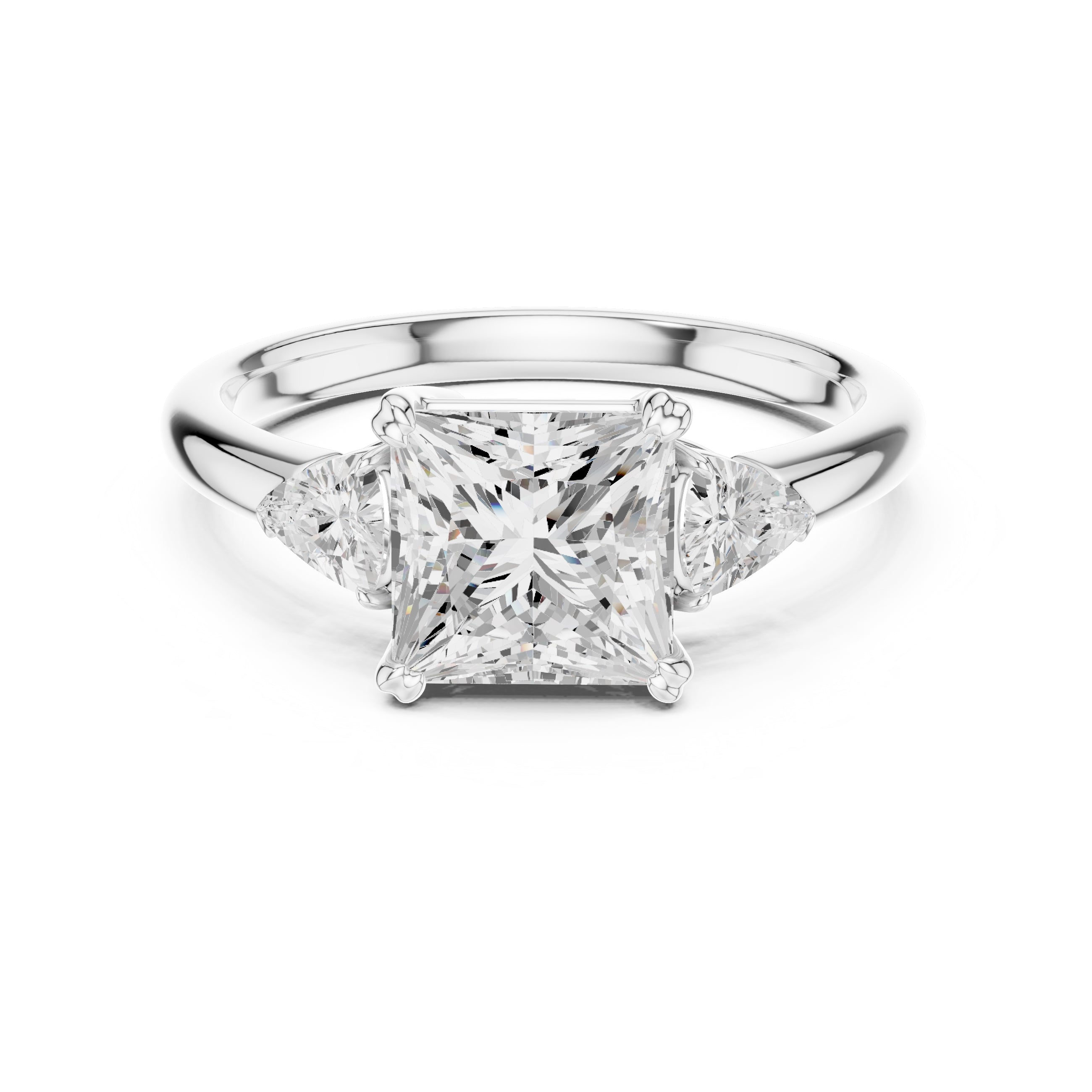2.00 ct Celestial Three-Stone Engagement Ring 2ct White Gold Princess