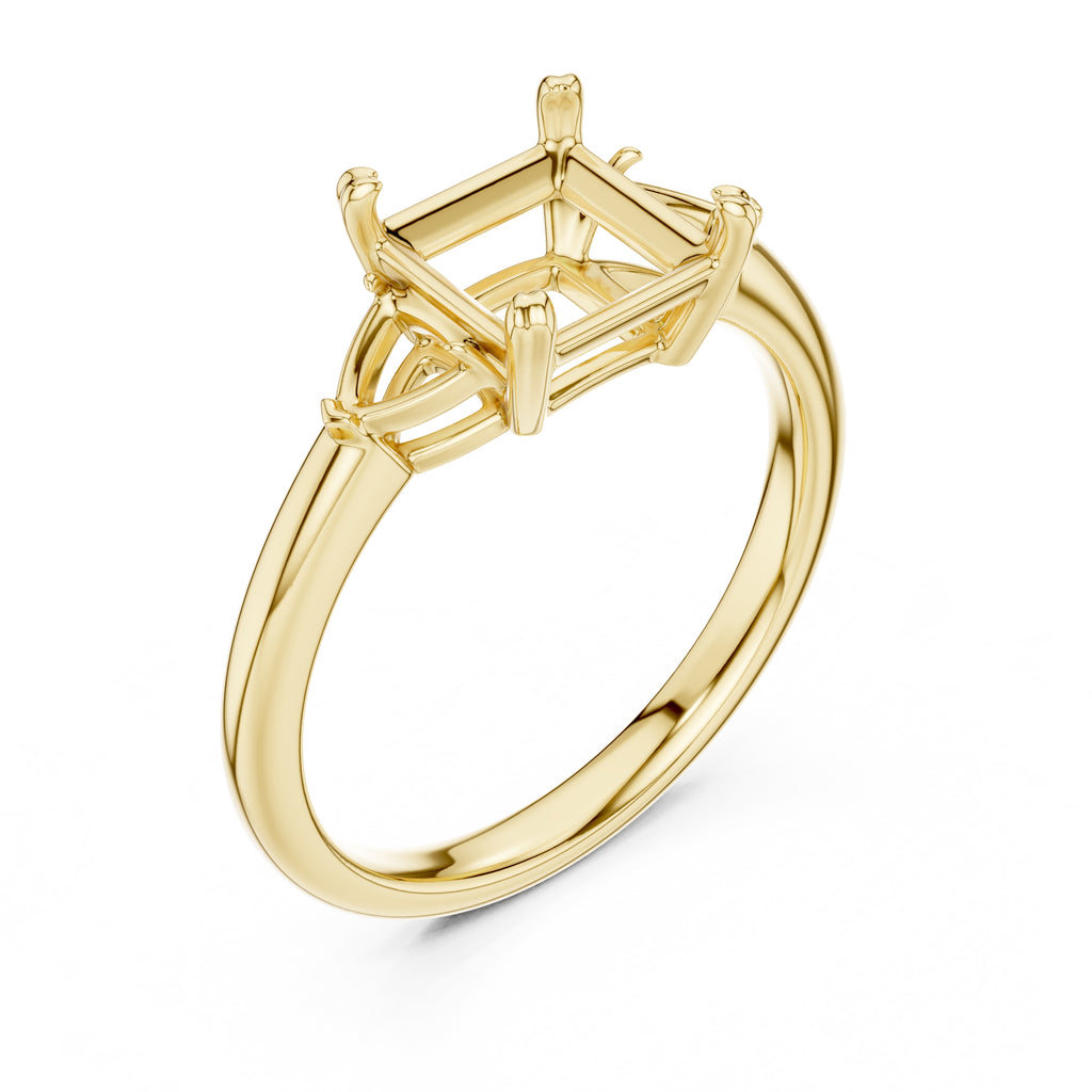 2.00 ct Celestial Three-Stone Engagement Ring 2ct Yellow Gold Princess