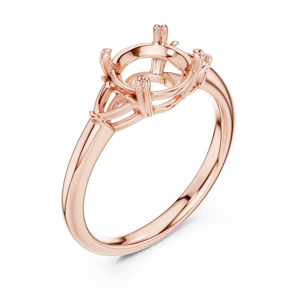2.00 ct Celestial Three-Stone Engagement Ring 2ct Rose Gold Round