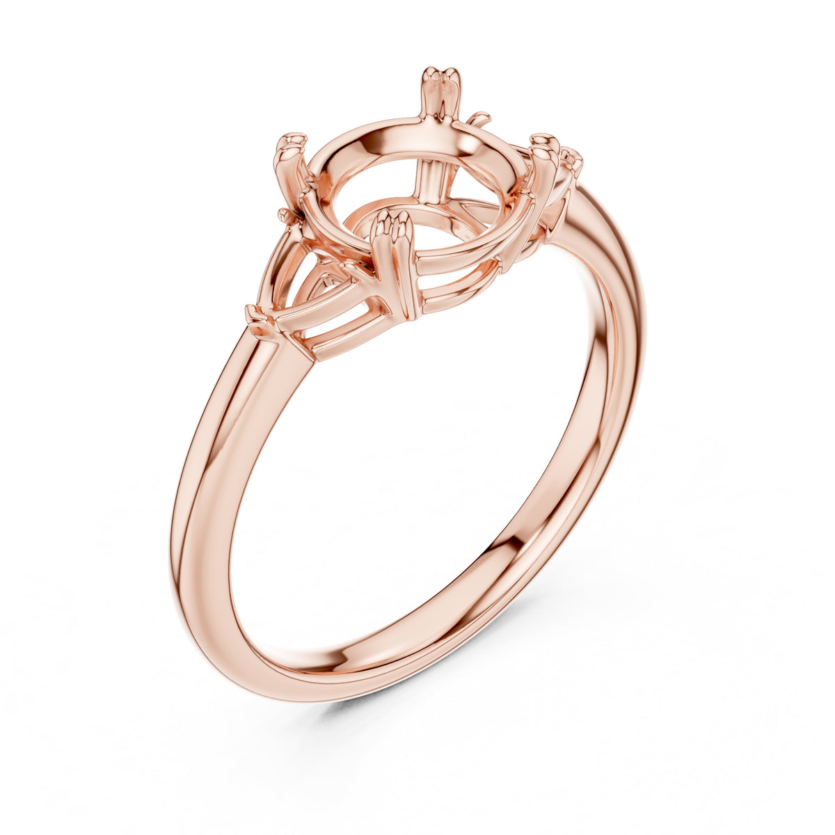 2.00 ct Celestial Three-Stone Engagement Ring 2ct Rose Gold Round