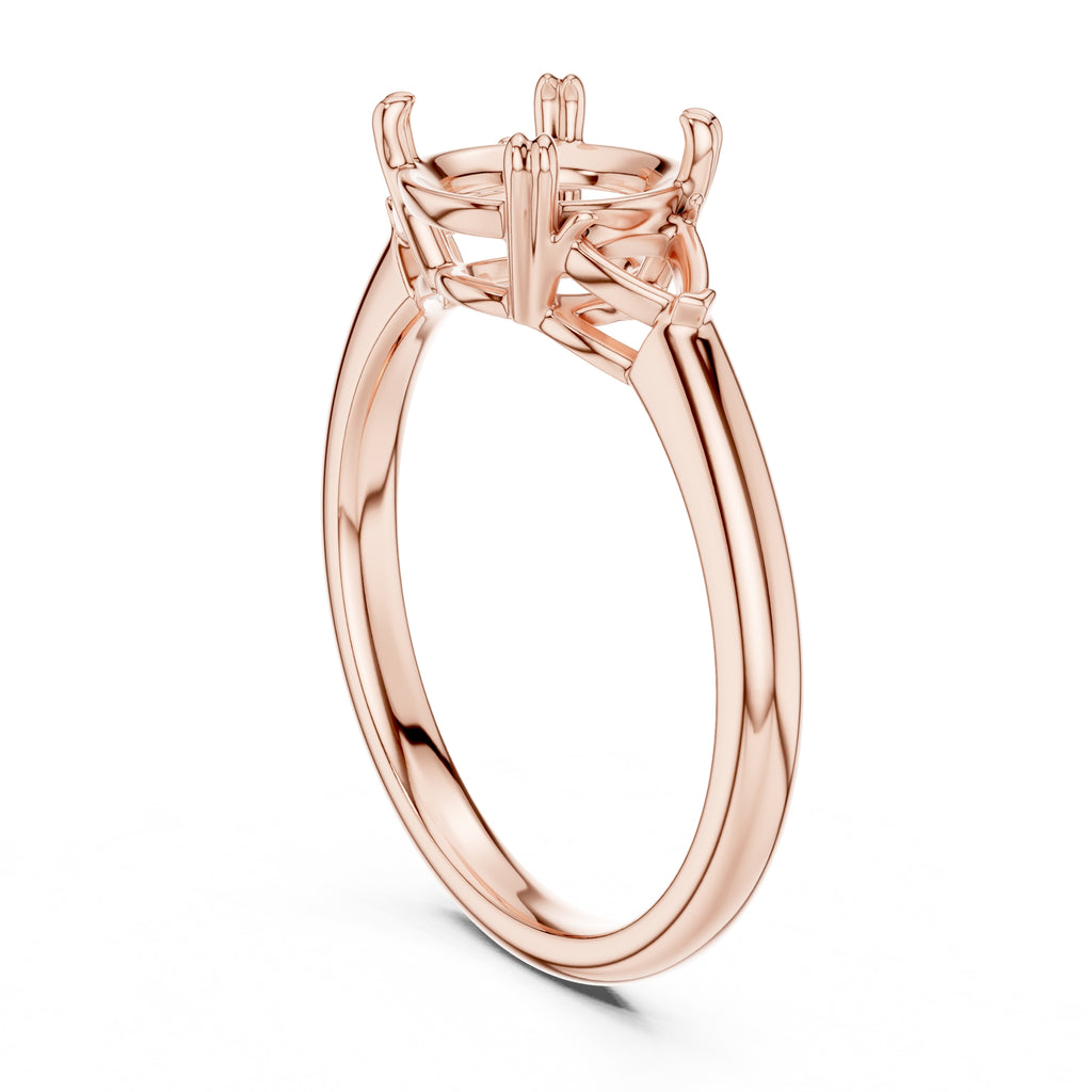2.00 ct Celestial Three-Stone Engagement Ring 2ct Rose Gold Round