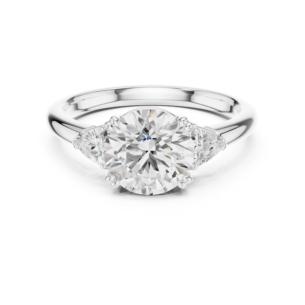 2.00 ct Celestial Three-Stone Engagement Ring 2ct White Gold Round