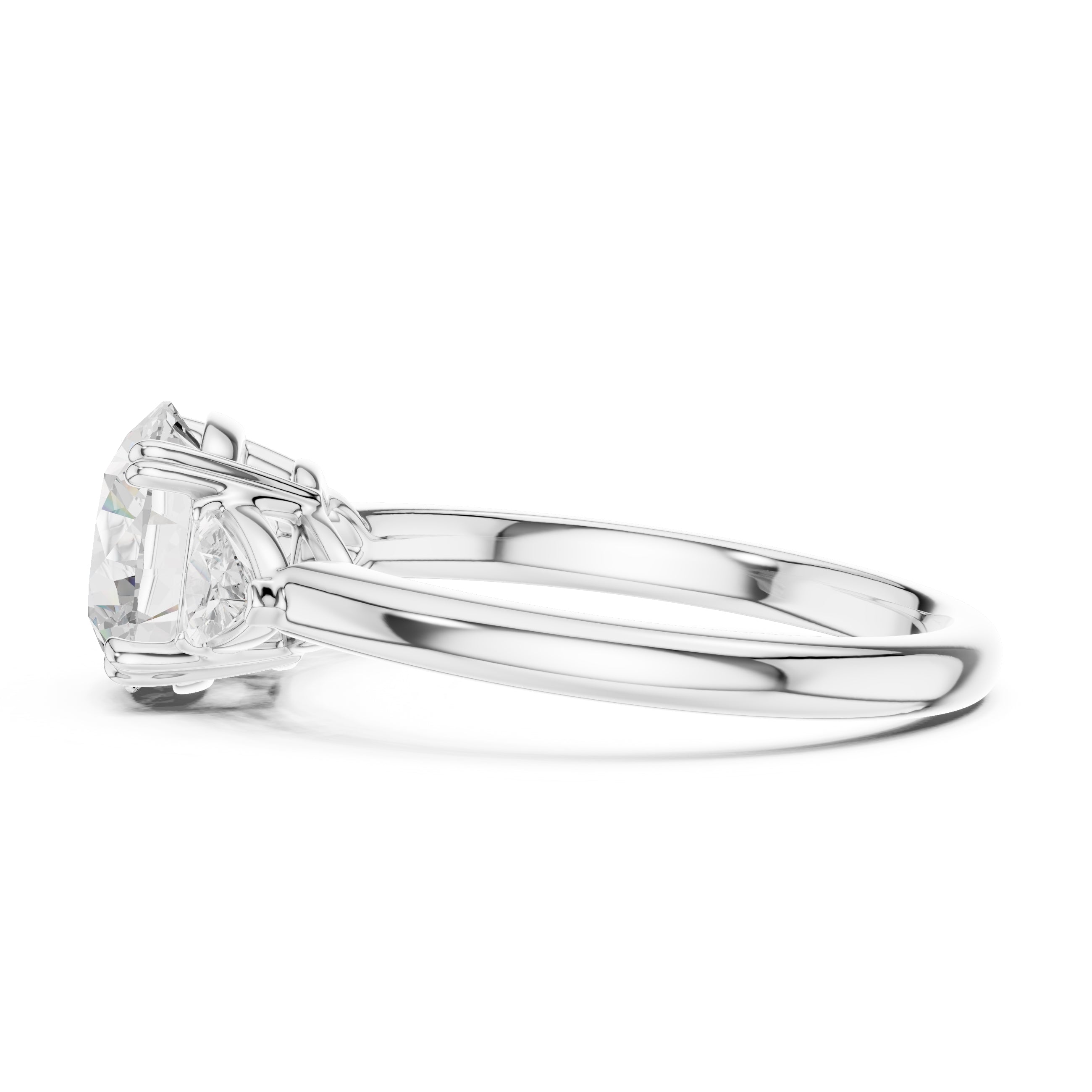 2.00 ct Celestial Three-Stone Engagement Ring 2ct White Gold Round