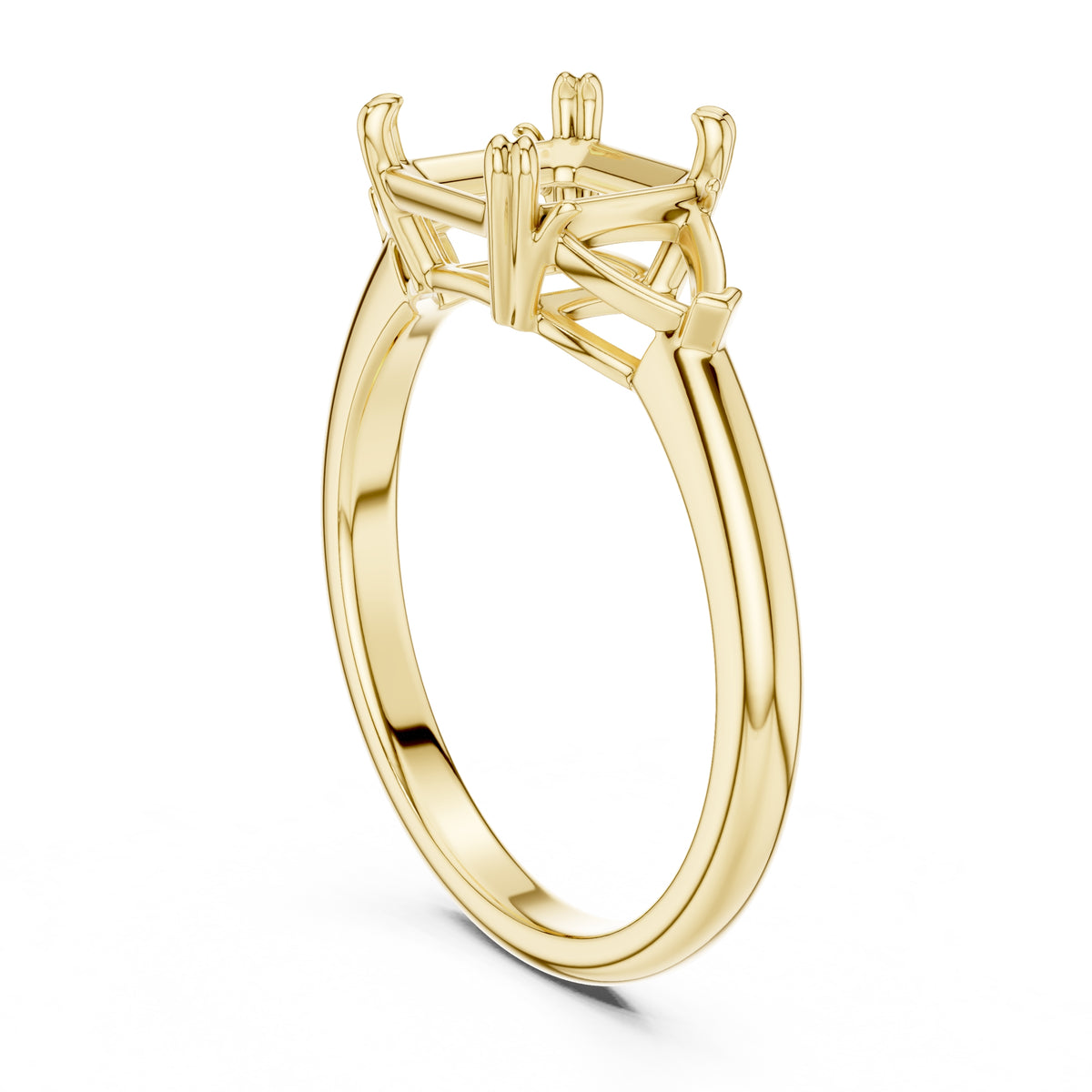 2.00 ct Opulent Three-Stone Engagement Ring 2ct Yellow Gold Asscher