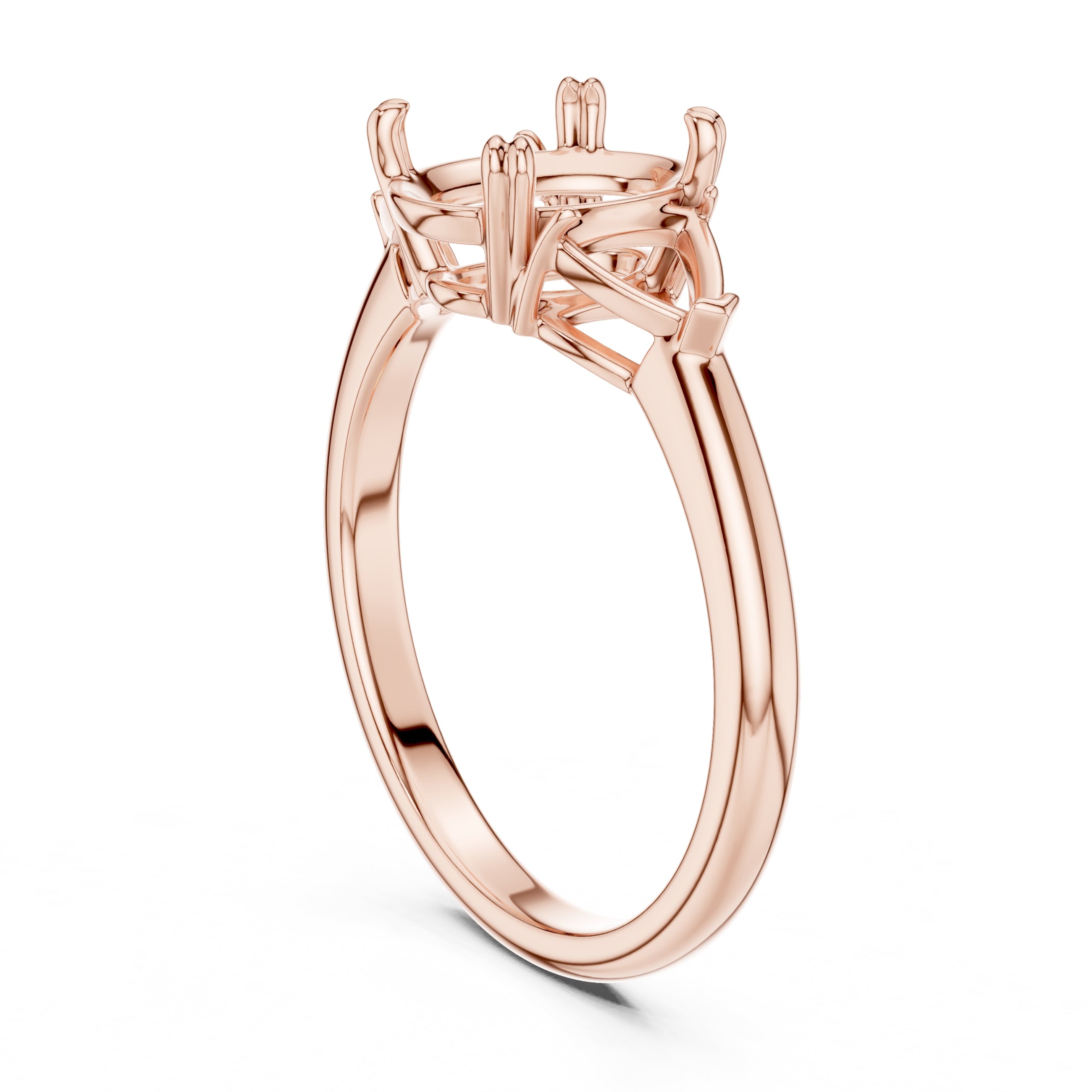 2.00 ct Opulent Three-Stone Engagement Ring 2ct Rose Gold Oval