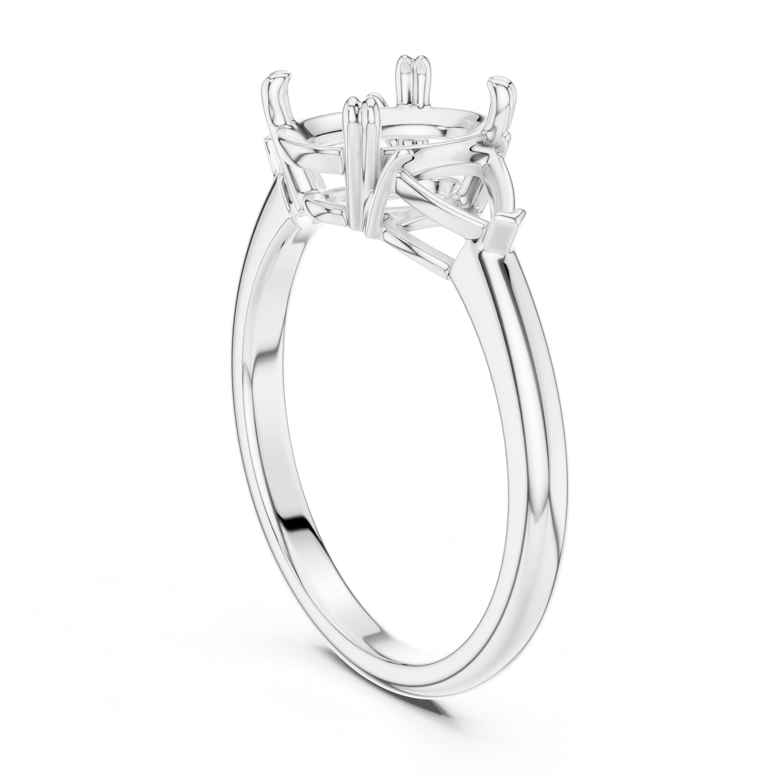 2.00 ct Opulent Three-Stone Engagement Ring 2ct White Gold Oval