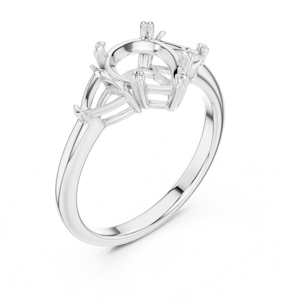2.00 ct Opulent Three-Stone Engagement Ring 2ct White Gold Pear