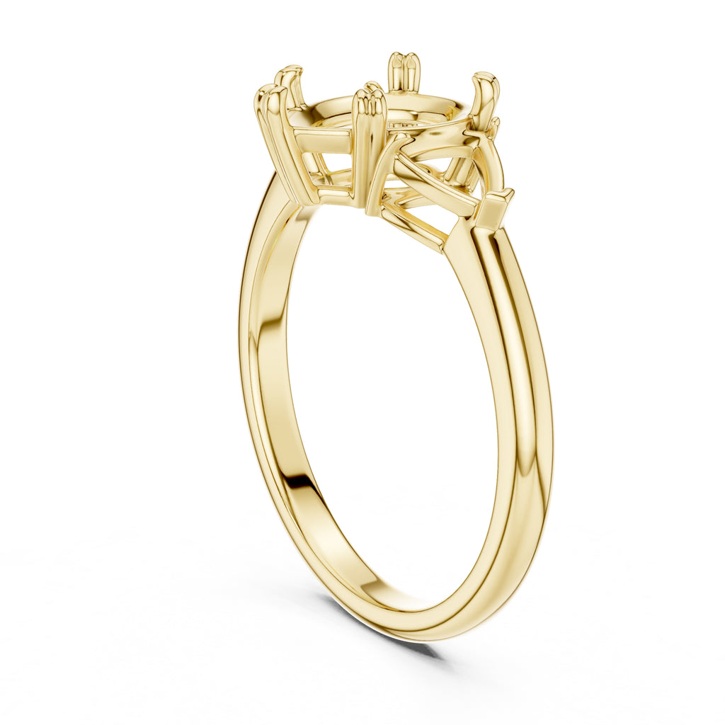 2.00 ct Opulent Three-Stone Engagement Ring 2ct Yellow Gold Pear