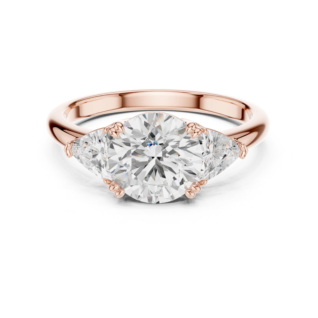 2.00 ct Opulent Three-Stone Engagement Ring 2ct Rose Gold Round