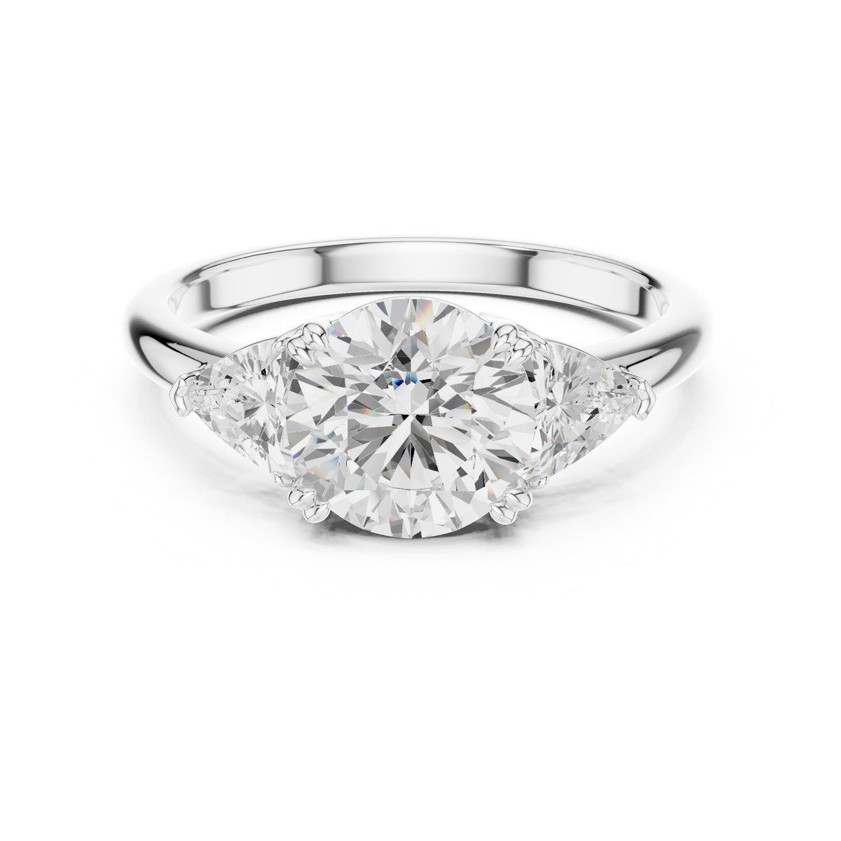 2.00 ct Opulent Three-Stone Engagement Ring 2ct White Gold Round