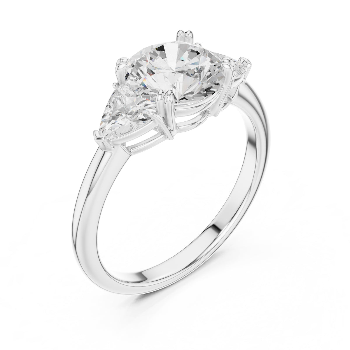 2.00 ct Opulent Three-Stone Engagement Ring 2ct White Gold Round