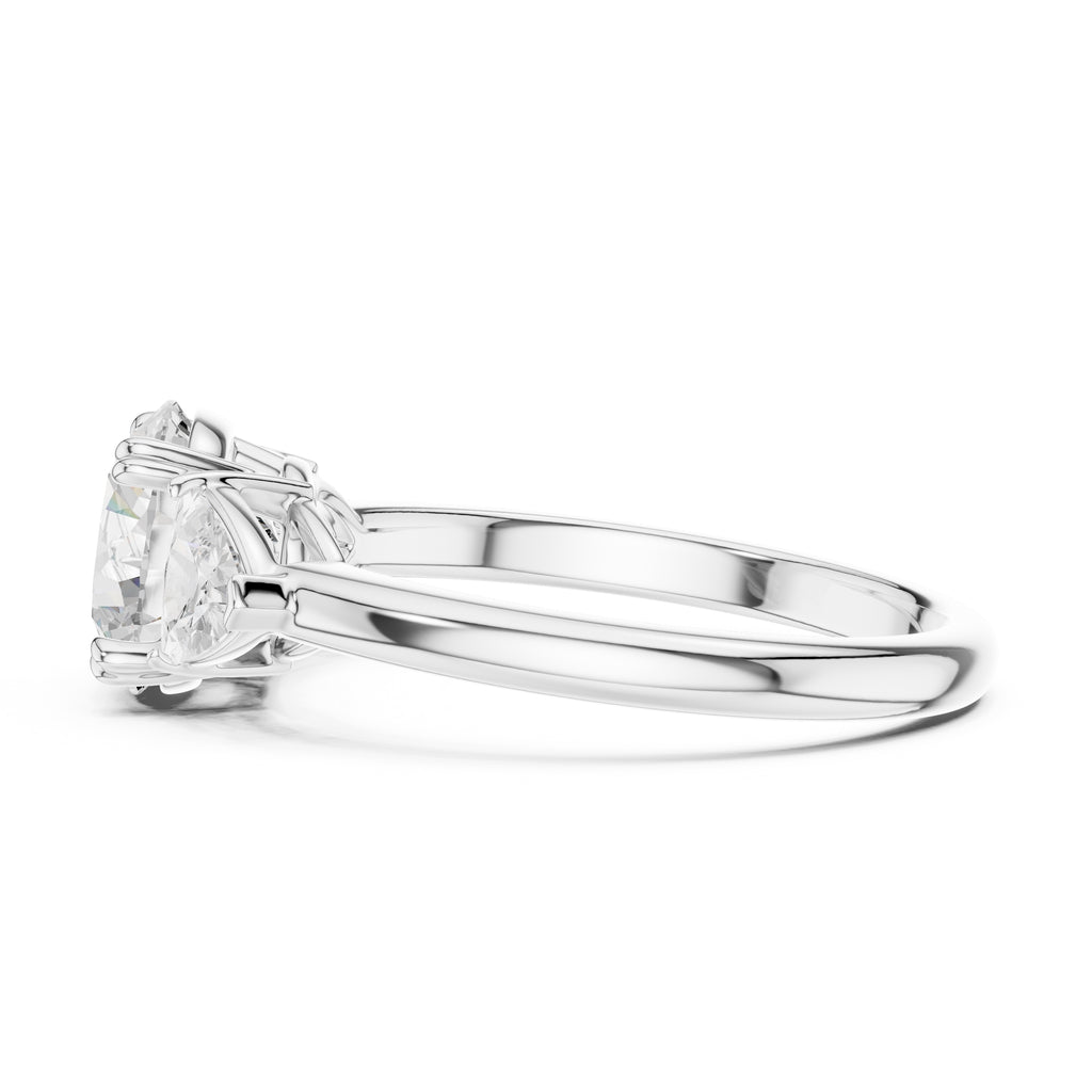 2.00 ct Opulent Three-Stone Engagement Ring 2ct White Gold Round