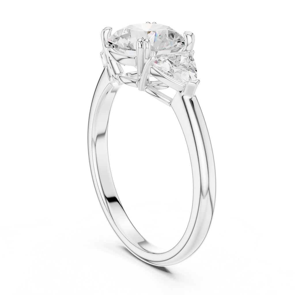 2.00 ct Opulent Three-Stone Engagement Ring 2ct White Gold Round