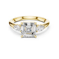 2.00 ct Majestic Three-Stone Engagement Ring 2ct Yellow Gold Asscher