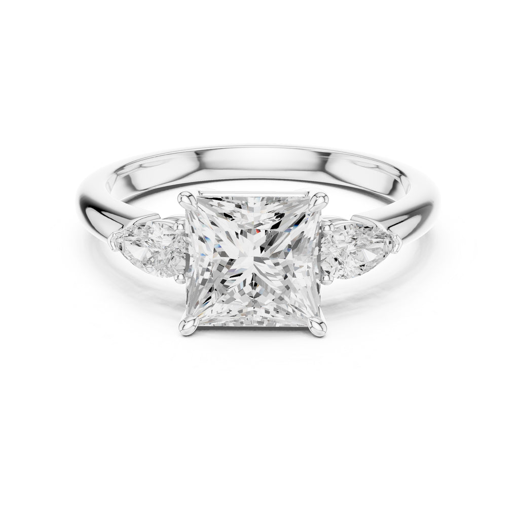 2.00 ct Majestic Three-Stone Engagement Ring 2ct White Gold Princess
