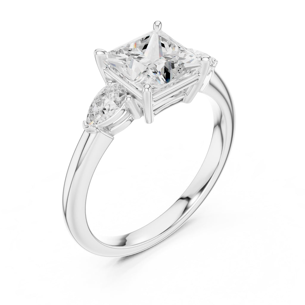 2.00 ct Majestic Three-Stone Engagement Ring 2ct White Gold Princess