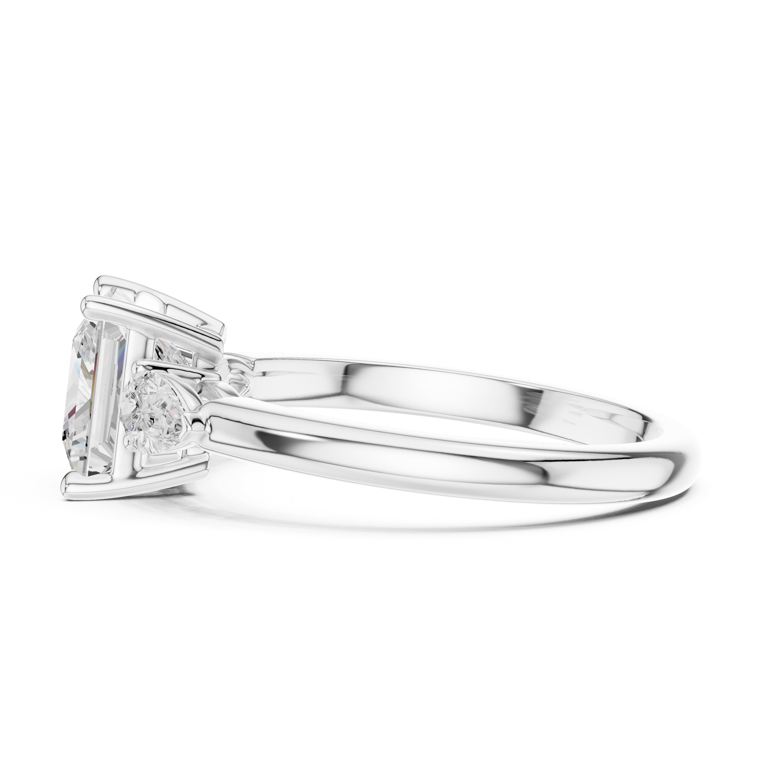 2.00 ct Majestic Three-Stone Engagement Ring 2ct White Gold Princess