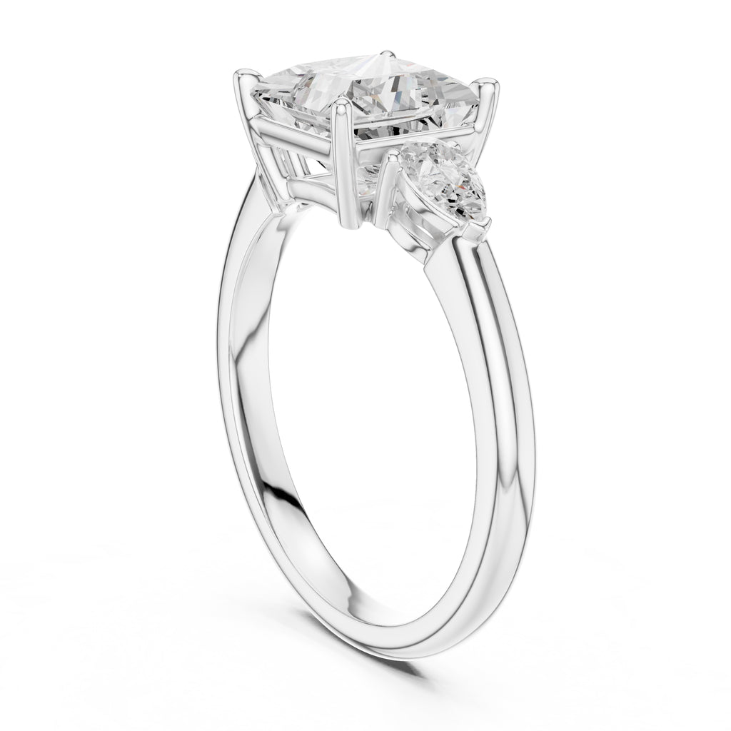2.00 ct Majestic Three-Stone Engagement Ring 2ct White Gold Princess