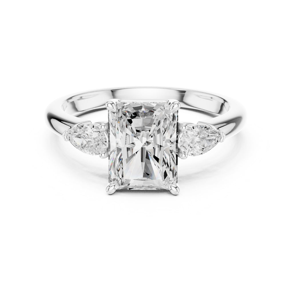 2.00 ct Majestic Three-Stone Engagement Ring 2ct White Gold Radiant