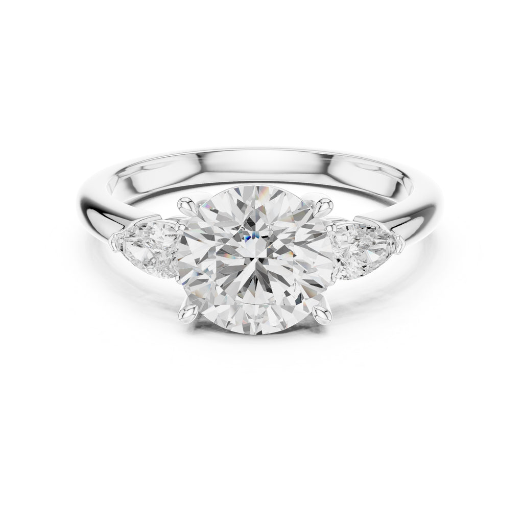 2.00 ct Majestic Three-Stone Engagement Ring 2ct White Gold Round