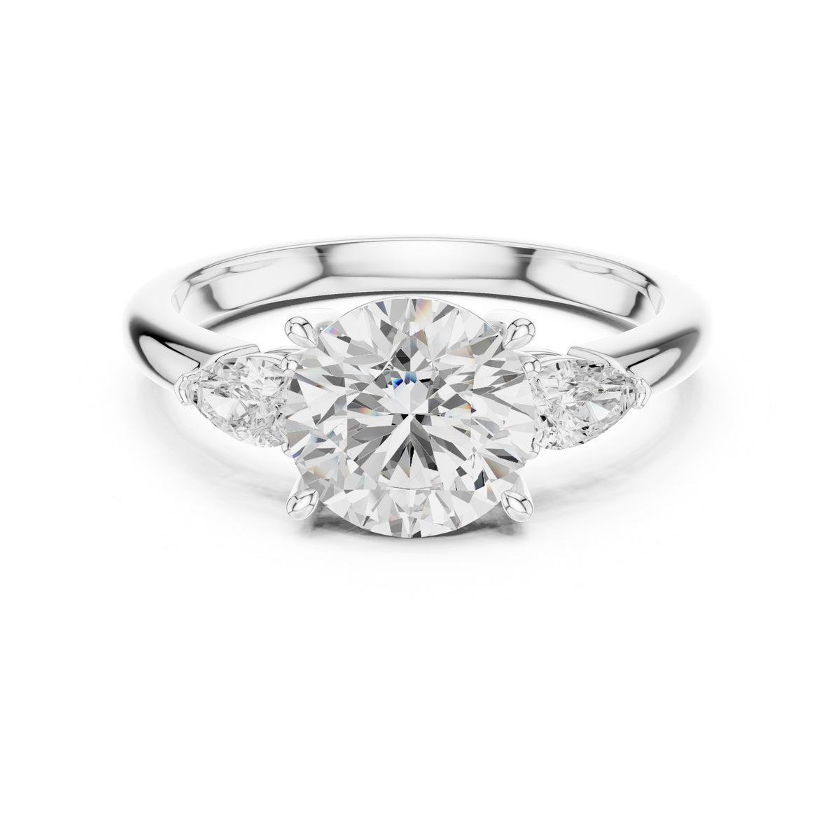 2.00 ct Majestic Three-Stone Engagement Ring 2ct White Gold Round