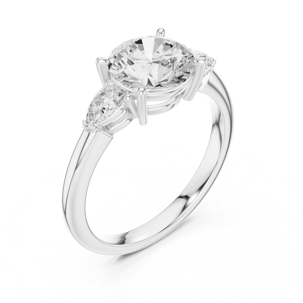 2.00 ct Majestic Three-Stone Engagement Ring 2ct White Gold Round
