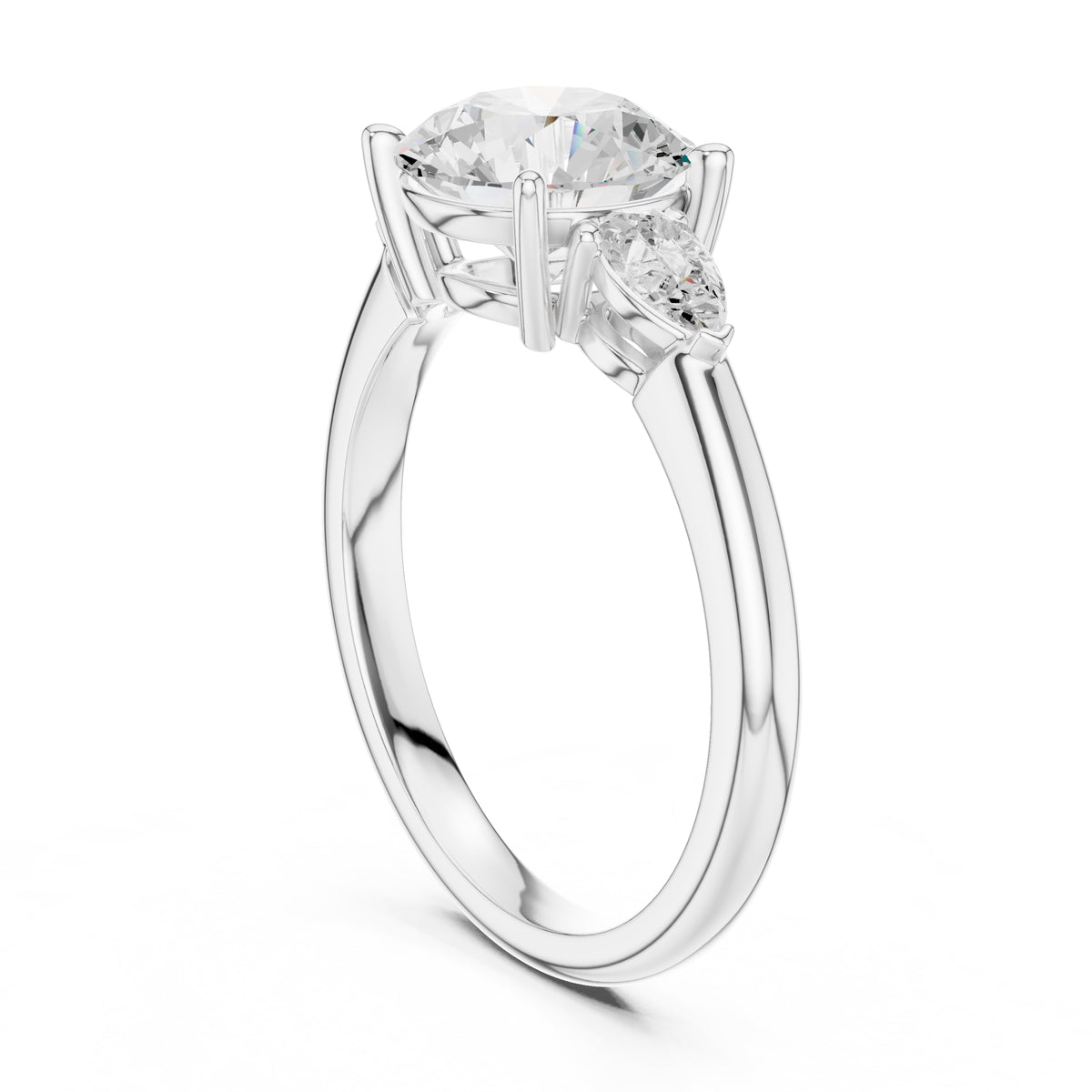 2.00 ct Majestic Three-Stone Engagement Ring 2ct White Gold Round