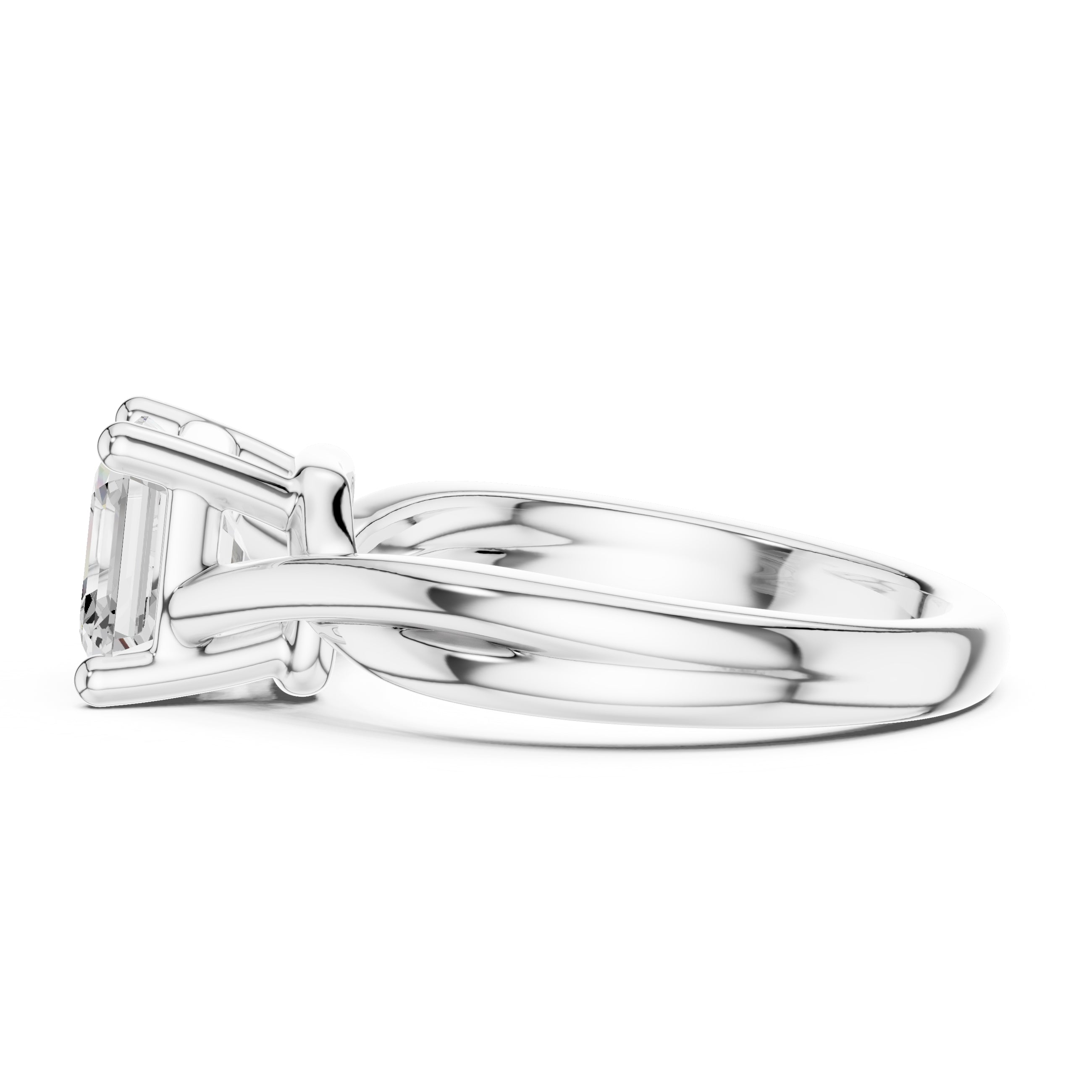 2.00 ct Enchanted Twist Solitaire Engagement Ring 2ct White Gold Asscher