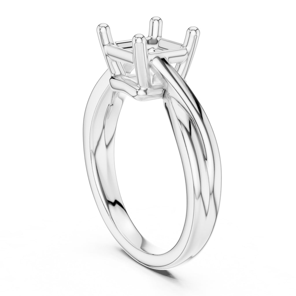 2.00 ct Enchanted Twist Solitaire Engagement Ring 2ct White Gold Asscher