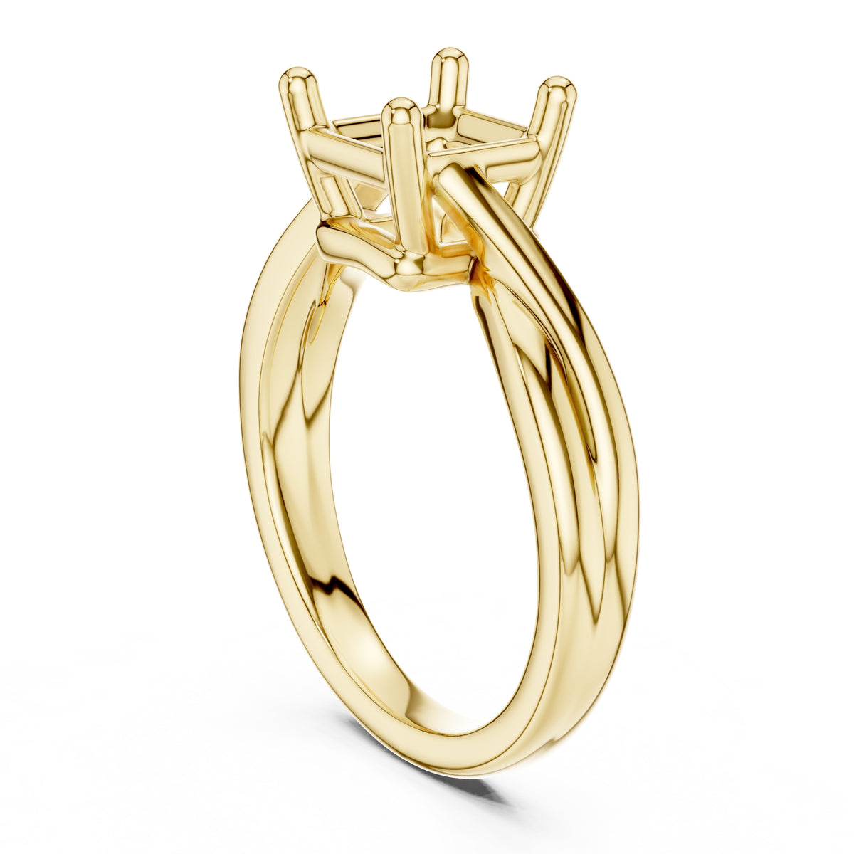 2.00 ct Enchanted Twist Solitaire Engagement Ring 2ct Yellow Gold Asscher