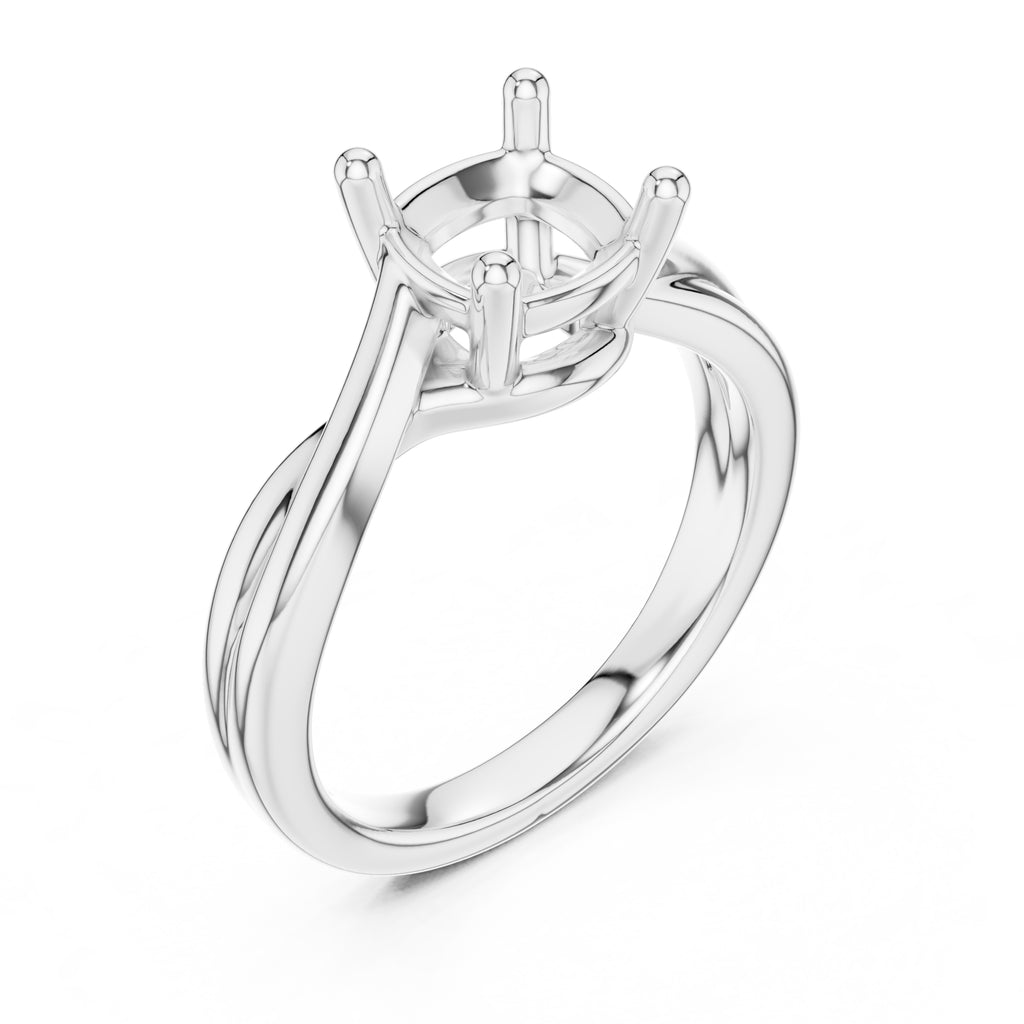 2.00 ct Enchanted Twist Solitaire Engagement Ring 2ct White Gold Cushion