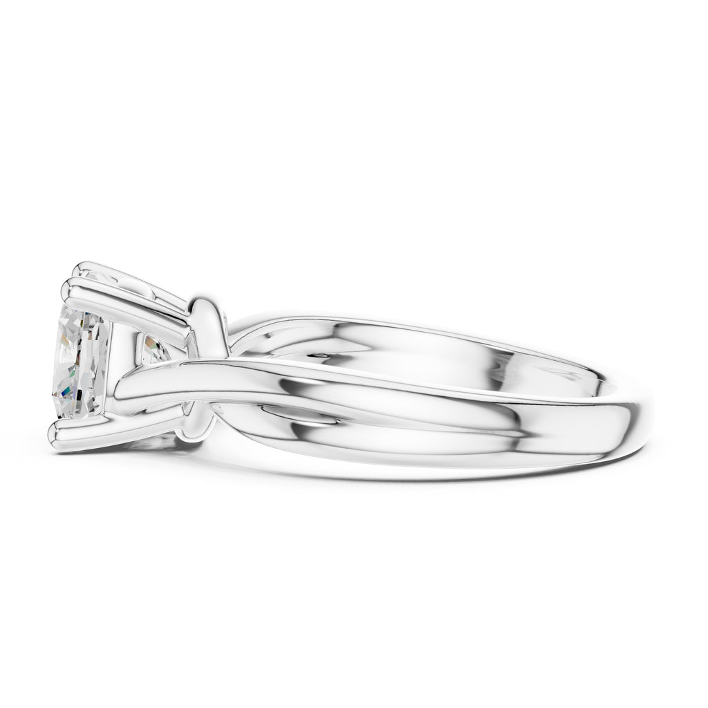 2.00 ct Enchanted Twist Solitaire Engagement Ring 2ct White Gold Cushion